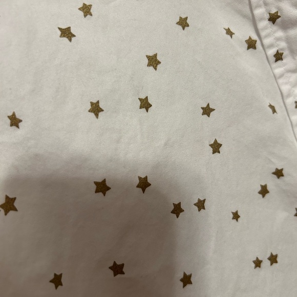Talbots White Shirt with Gold Star Pattern - Picture 4 of 7
